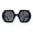 All Black, variant on Womens Squared Thick Plastic Mod Hexagon Sunglasses All Black