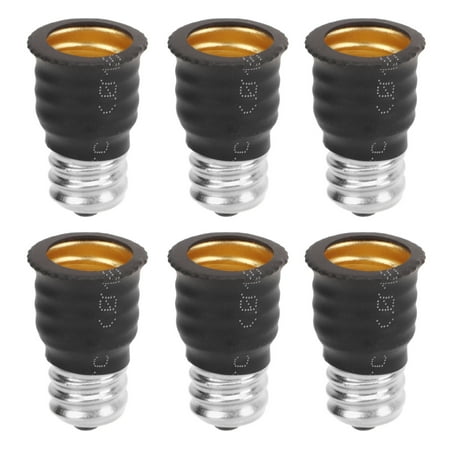 

6Pcs E12 to E14 Adapter Converter E14 to E12 Light Bulb Adapter for Garages Bedrooms Living Rooms Kitchens Corridors BlackJIXINGYUAN