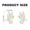 thumbnail image 2 of DQRPSEETB Drop Earrings Silver Needle French Retro Simple Pearl Earrings Summer High End Elegant Temperament Literary Oil Dropping Butterfly Earrings, 2 of 7