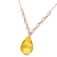 thumbnail image 2 of Galaxy Gold 14K Rose Gold Natural Diamonds and Citrine Pendant Necklace - November Birthstone - Warmth & Prosperity - 16" to 24" - Fine Jewelry for Women, 2 of 3