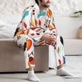 thumbnail image 7 of Naloa Autumn Pumpkins Fall Leaves Men’s Pajamas Set - Long Sleeve Button Down Sleep Shirt and Pajama Bottoms Sleepwear Set-Large, 7 of 7
