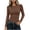 Brown, variant on Staron Women's Ribbed Long Sleeve Tops Crew Neck Slim Fit Casual T-Shirt Ruched Side Solid Basic Tee Stretchy Knit Pullover Army Green L
