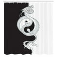 thumbnail image 3 of Ambesonne Kung Fu Shower Curtain, Dragon with Yin Yang, 69"Wx84"L, Grey White, 3 of 3