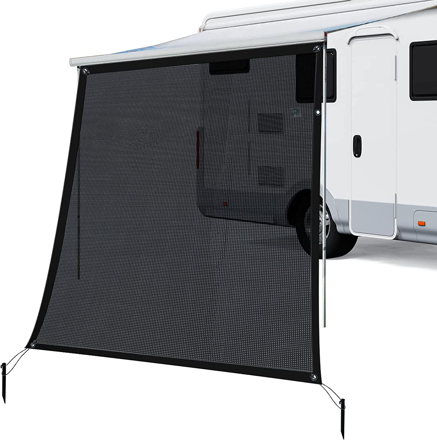 RV Awning Sun Shade Screen Mesh for Front Shade 15.5'x9', UV Sunblocker