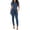 F-383Blue, variant on ZHOGXU Womens Denim Overalls Short Sleeve Lapel Buttons Comfortable Fashion Slim Fit Romper Jumpsuit For Casual Daily Wear,Blue,L