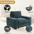 thumbnail image 3 of MAEVIS 45" Armchair Accent Chair with Storage Space and Side Pockets, Oversized Wide Single Sofa Chair, Modern Chenille Fabric couch for Living Room, Washable Covers, Blue, 3 of 7