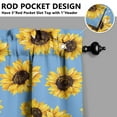 thumbnail image 5 of Kitchen Curtains 24 Inch Short - 3 Panel Set, Boho Sunflower Butterfly Floral Print, Rod Pocket Window Curtain for Rustic Farmhouse, Country Vintage Summer Decor, Easy Wash, 5 of 6