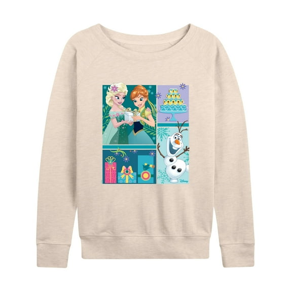 Disney Frozen - Elsa, Olaf & Anna Birthday Celebration - Women's Lightweight French Terry Long Sleeve Shirt