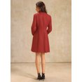 thumbnail image 5 of DARING DIVA Tweed Blazer Collared Double Breasted A-Line Dress Small Red, 5 of 7