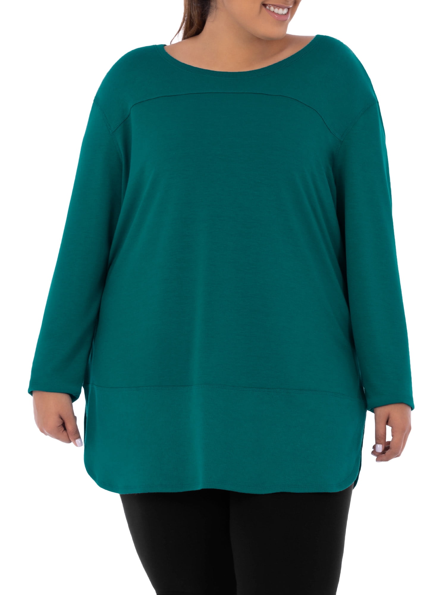 Terra & Sky Terra & Sky Women's Plus Size Active Mixed Media Tunic