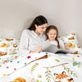 thumbnail image 4 of Castle Fairy Watercolor Animal Giraffe Fox Bear 7-Piece Twin Bedding,Kawaii Lion Elephant Bedding Comforter Set,Brown Sage Cream,Reversible, 4 of 7
