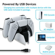 Honcam Tri-Protection Safety Dual Controller Charger for PS5 DualSense/DualSense Edge - White