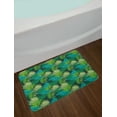 thumbnail image 2 of Palm Leaf Bath Mat, Rhythmic Motif Pattern of Digitally Illustrated Tropical Jungle, Plush Bathroom Decor Mat with Non Slip Backing, 29.5" X 17.5", Dark Green Multicolor, by Ambesonne, 2 of 2
