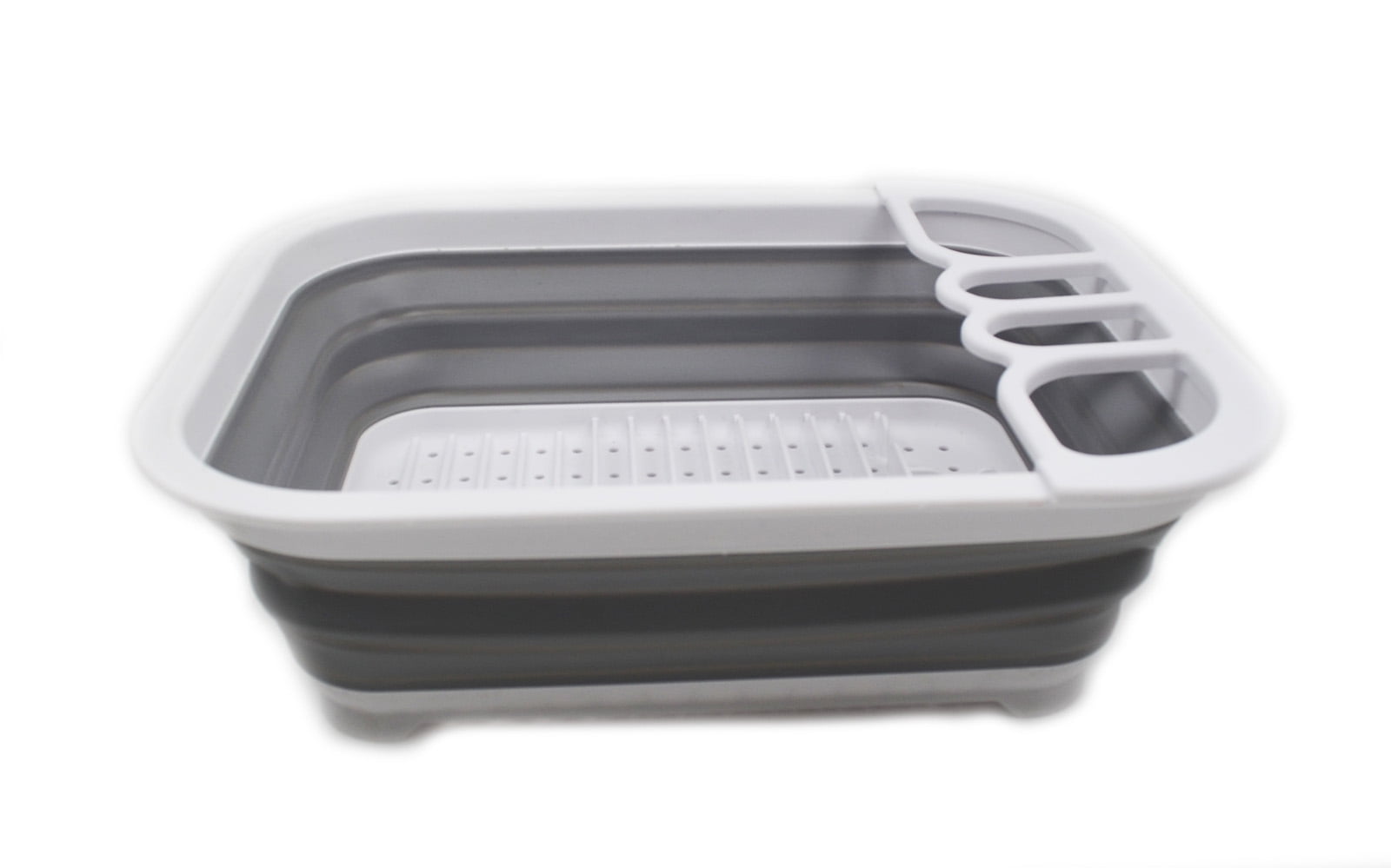 SAMMART Collapsible Dish Drainer - Foldable Drying Rack Set - Portable Dinnerware Organizer - Space Saving