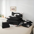 thumbnail image 6 of Manfei Baseball Sport Bedding Comforter Set 7 Pieces for Kids Teens, Black White Queen Bedding Sets, Monogrammed Letter C Queen Sheet Sets, Ultra Soft Home Decor, 6 of 8