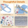 thumbnail image 4 of Pioneer Flower Floral Print Pattern Insulated Lunch Bag for Women & Adults,Large Portable Soft Cooler Lunch Bag,Thermal Food Storage Tote with Pearl Cotton,8.66L,8.75x5.75x9.5 Inch, 4 of 6