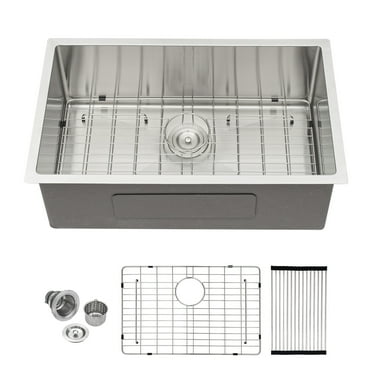 Lordear 30"x18"Kitchen Sink Stainless Steel Single Bowl Undermount with Strainer