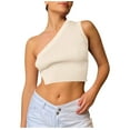 thumbnail image 1 of LSLJS Women Spaghetti Strap Tank Tops Women's Spring And Summer One Shoulder Open Back Suspender Tank Top Knitted Tight Top, 1 of 5