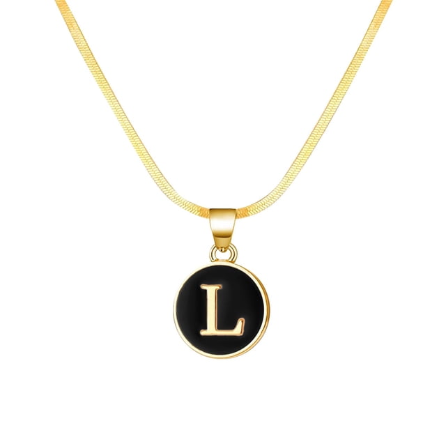 SIfdSeng Collier Initiale 26 Forme Ronde Chaîne Alphabet 26 Collier Alphabet A Z Initiale 26 Colliers Dorés pour Femmes Filles