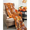 thumbnail image 3 of Orange Leaves and Squirrel Flannel Blanket for Bed,Travel and Camping, Fall Maple Leaf Super Soft Cozy Blanket for All Seasons 40"x50", 3 of 6