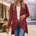 thumbnail image 2 of Rutainlusire Women's Fashion Sparkle Sequin Cardigan Jackets 2026 Fall Winter Women's Casual Color Hooded Pocket Long Sleeved Sweater Jacket, 2 of 5