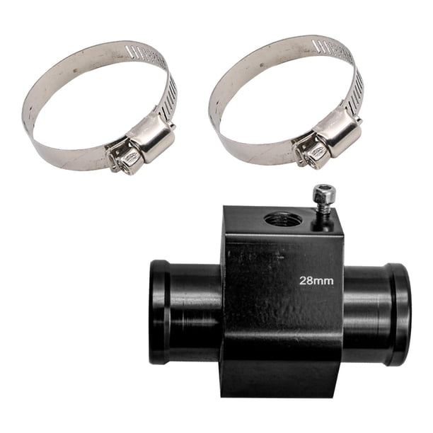 Adaptador de sensor de temperatura del agua para tubo de unión de temperatura del agua del automóvil 28 mm negro