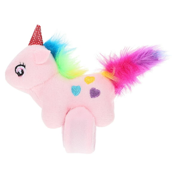Topbathy Stuffed Unicorn Slap Bracelet Mixed Color PP Cotton For Kids 1Pack