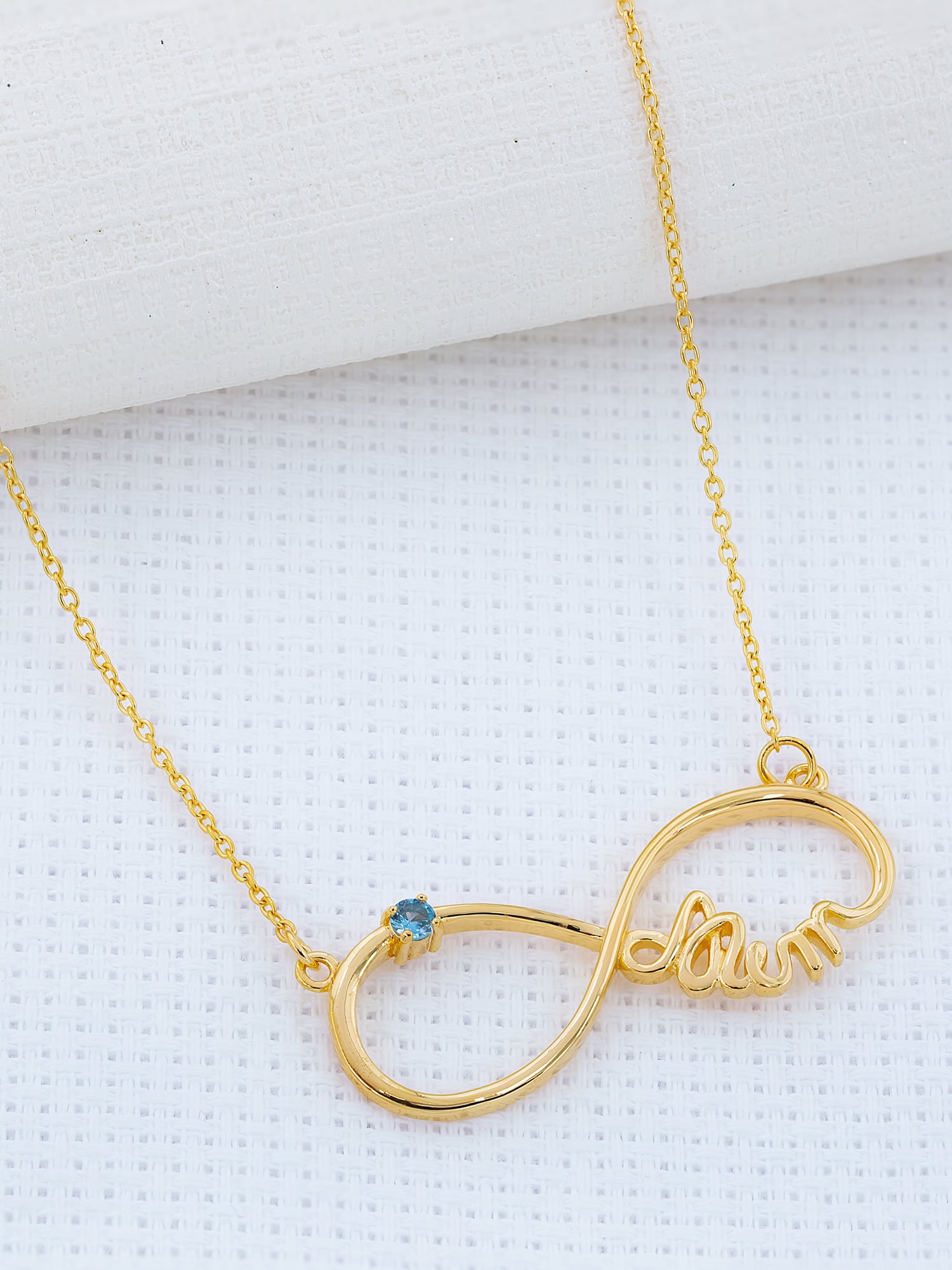 Infinity Necklace with Birthstone