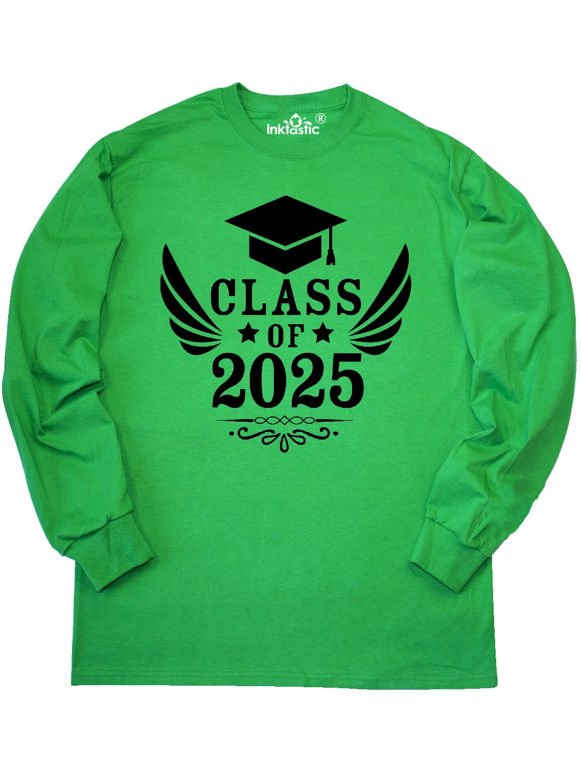 INKtastic Class of 2025 with Graduation Cap and Wings Long Sleeve T