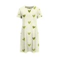 thumbnail image 3 of ZSQDM Clothing Womens House Dress Plus Size Casual Sleep Dress Women's Plus Heart Print Short Sleeve Round Neck Medium Stretch Loose Nightdress Valentine's Day Nightdress Yellow XL, 3 of 3