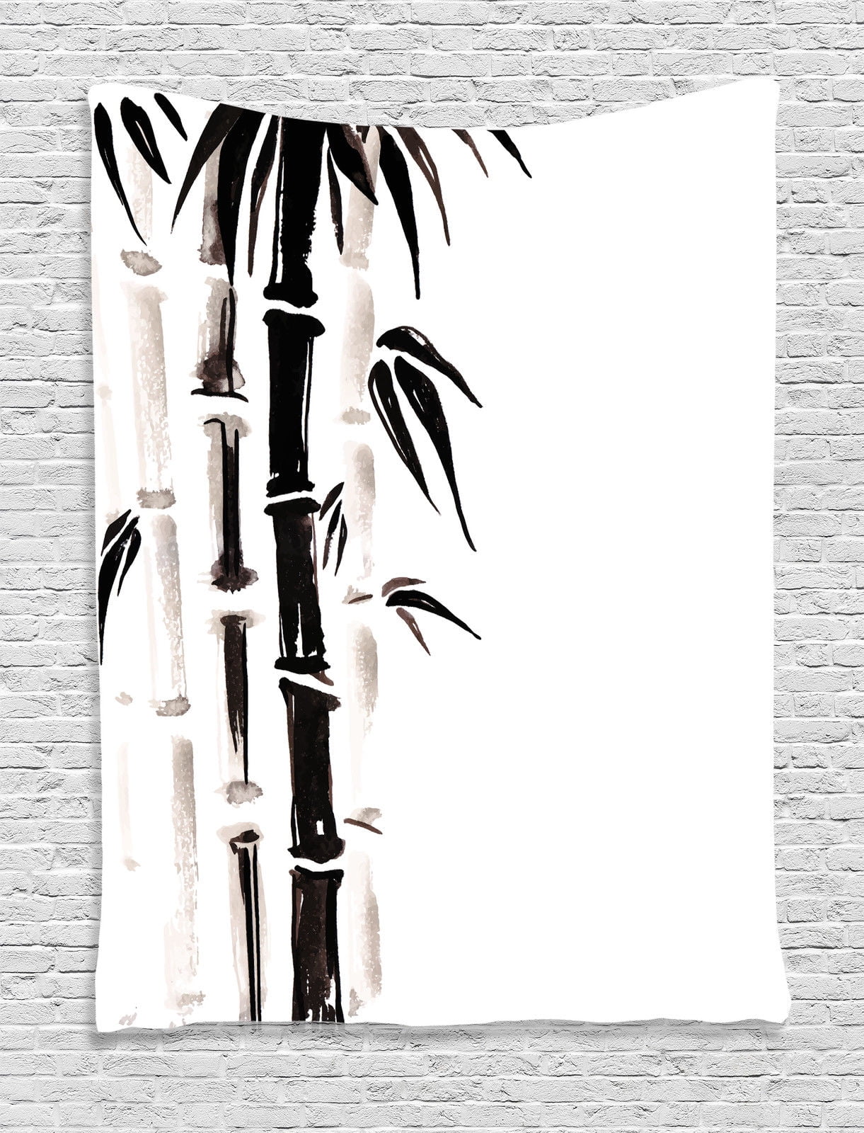 Bamboo House Decor Wall Hanging Tapestry, Bamboo Pattern In Traditional Chinese Watercolor