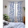 thumbnail image 3 of Watercolor Floral Sheer Curtains 84 Inch Length 2 Panels Set for Living Room/Bedroom, Spring Flower Leaves Botanical Blue Kitchen Curtains Grommet Semi-Sheer Curtains Window Treatments 52"x84"x2, 3 of 7
