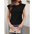 thumbnail image 2 of Blusa de Encaje con Escote Alto para Mujer, Talla XL, Color Negro, 2 of 7