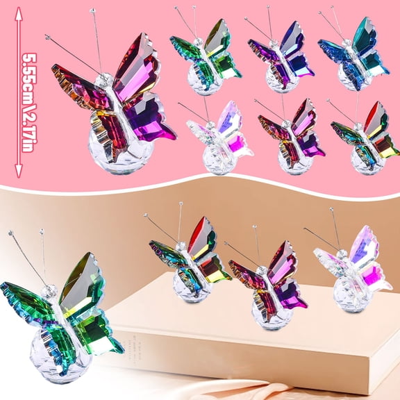 Butterfly Crystal Paperweight, 5.55cm / 2.17 Inch Crystal Paperweight Paper Weight for Home Office Desktop Table Decor Wedding Party Jewelry Ornament, 1Pc