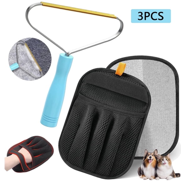 PIERCINGFUN Pet Hair Removal Tool- Upgraded 24cm Five-Finger Electrostatic Pet Hair remover & Dog Cat Hair remover Magic Brush Pet Hair Remover,3