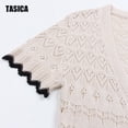 thumbnail image 5 of TASICA Swimsuit Coverups for Women Hollow out Shirt Button Down Lightweight Short Sleeve Summer Beachwear Bathing Swiming Swimwear Bikini Casual Cover up, 5 of 7