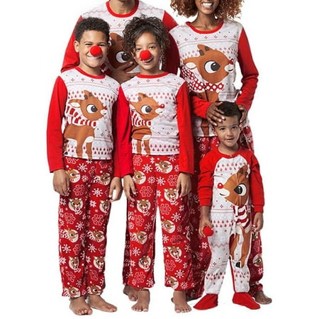 

Calsunbaby Christmas Family Matching Pyjamas Pajamas Set Xmas Santa Sleepwear Nightwear Adult Women Mom M