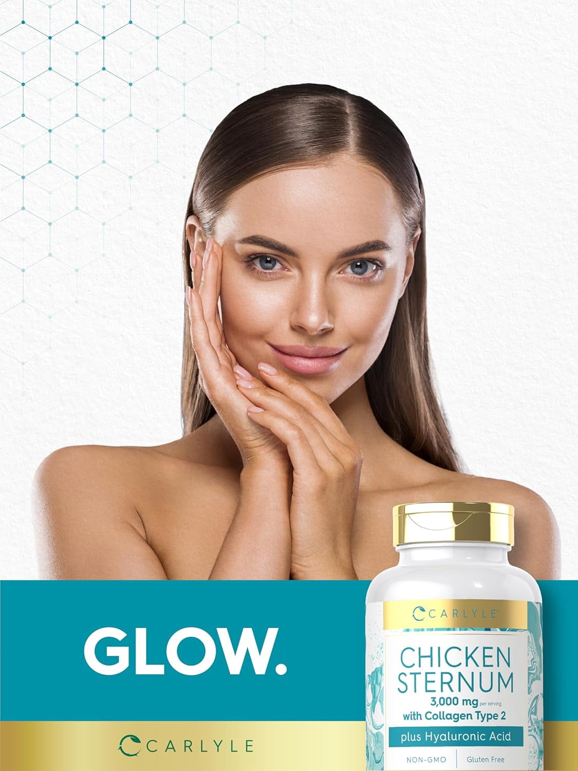 Chicken Sternum Cartilage Collagen | Type II 3000mg | 120 Capsules | by Carlyle