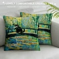 thumbnail image 3 of JEUXUS Vintage Black Cat Famous Monet Flowers Funny Floral Print Farmhouse Aesthetic Throw Pillow Cover White, 3 of 5