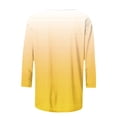 thumbnail image 4 of MIUOWANP Women 3/4 Sleeves Casual Shirts Pullover Loose Tunic Tops Blouse 2025 Hot Sale Blouses&Shirts Clearance Deals Yellow L, 4 of 5