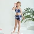 thumbnail image 3 of GYRATEDREAM Girl's 3 Pieces Bikini Set Wrap Criss Cross Swimsuit Bathing Suit with Beach Skirt 8-14 Years, 3 of 8