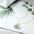 thumbnail image 5 of Gem Stone King 2.87 Ct Round Blue Zircon 18K Yellow Gold Plated Silver Pendant, 5 of 5
