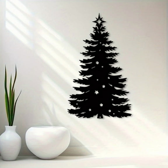 HELLOYOUNG Sturdy Vintage Metal Christmas Tree Wall Decor - 1-Piece Elegant Holiday Decor for Indoor/Outdoor Ideal for Living Room Foyer & Patio Christmas Gift for Home Decor  Wall Sculptures