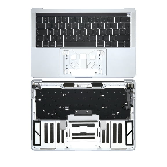 Replacement Top Case With Keyboard Compatible For MacBook Pro 13" W/ Touch Bar (A1706 / Late 2016 / Mid 2017) (French Keyboard) (Silver)
