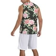thumbnail image 2 of Naloa Rose Flowers Basketball Jersey Reversible Men's Mesh Athletic Sports Shirts Training Practice S-4XLSmall, 2 of 6