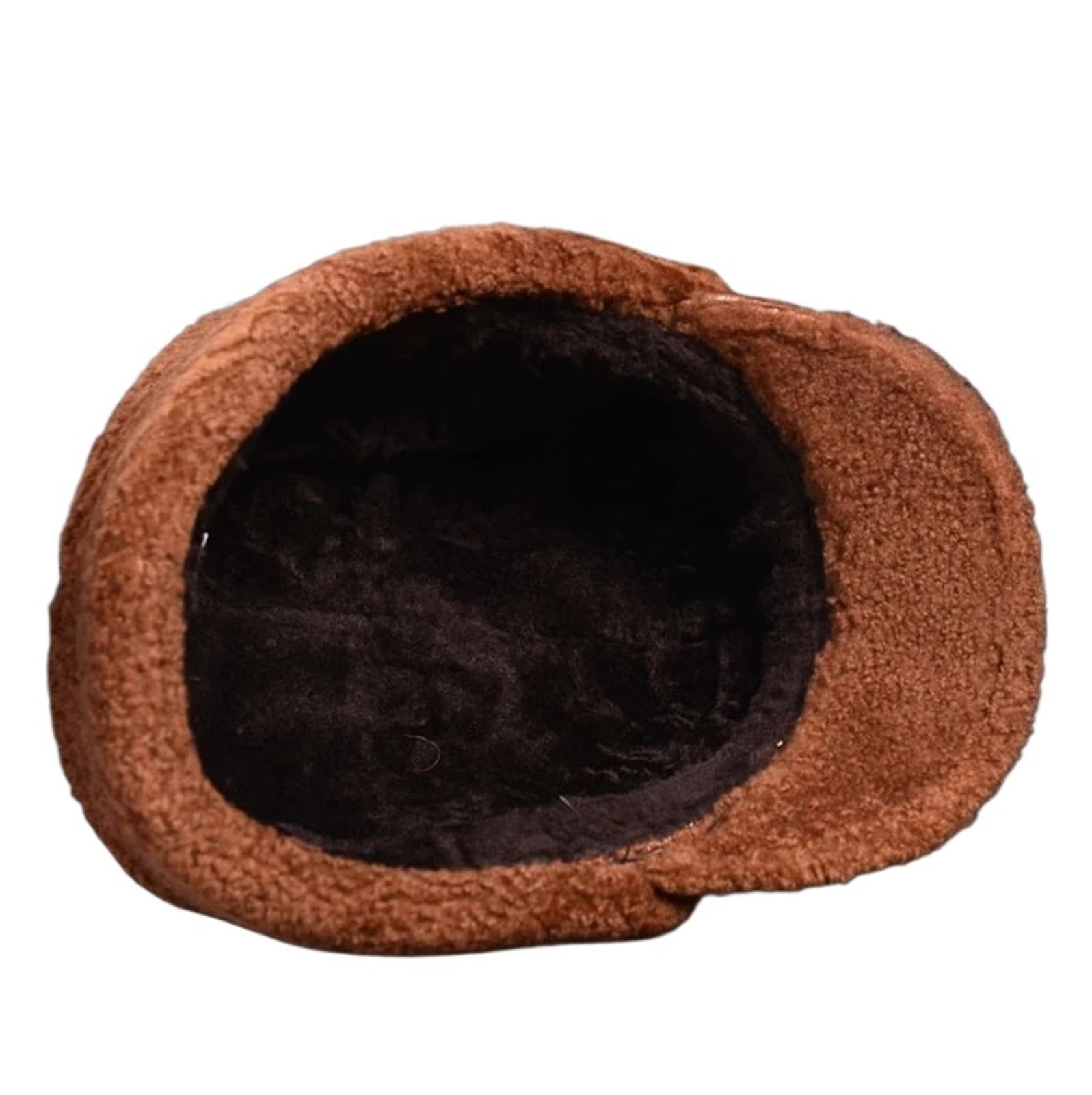 Man Real Leather Full Wool Goat Fur One Bomber Hats Male Fleece Warm Caps Brown/Dark Blue Motocycle Bonnet ,Durable Quality