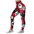 thumbnail image 5 of CAUYDY Women's Brushed Christmas Halloween Ankle Length Seasonal Printed Leggings(Red,L), 5 of 7