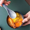 thumbnail image 5 of Juego de cucharas de sopa de cerámica de 2 piezas, tazón de Ramen Retro, cuchara de sopa adecuada para sopa, salsa, pastel, avena y albóndigas, 5 of 5