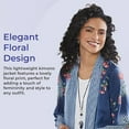thumbnail image 5 of Sagefinds Floral Kimono Jacket, Women’s Cardigan, Open Front Loose Cover up Top, 3/4 Sleeves - 1X, 5 of 9