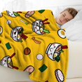thumbnail image 5 of SKT T1 Ramen Blanket Cute Ramen Noodle Soup Japanese Food Yellow Blanket Throw for Kids Adults, Ramen Decor Ideas, Soft Lightweight Flannel Blankets for Bedroom Living Room 50"x40", 5 of 6